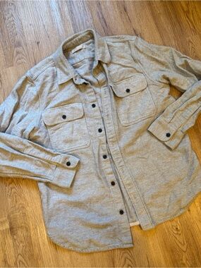 Everlane Heather Gray Knit Shirt Jacket